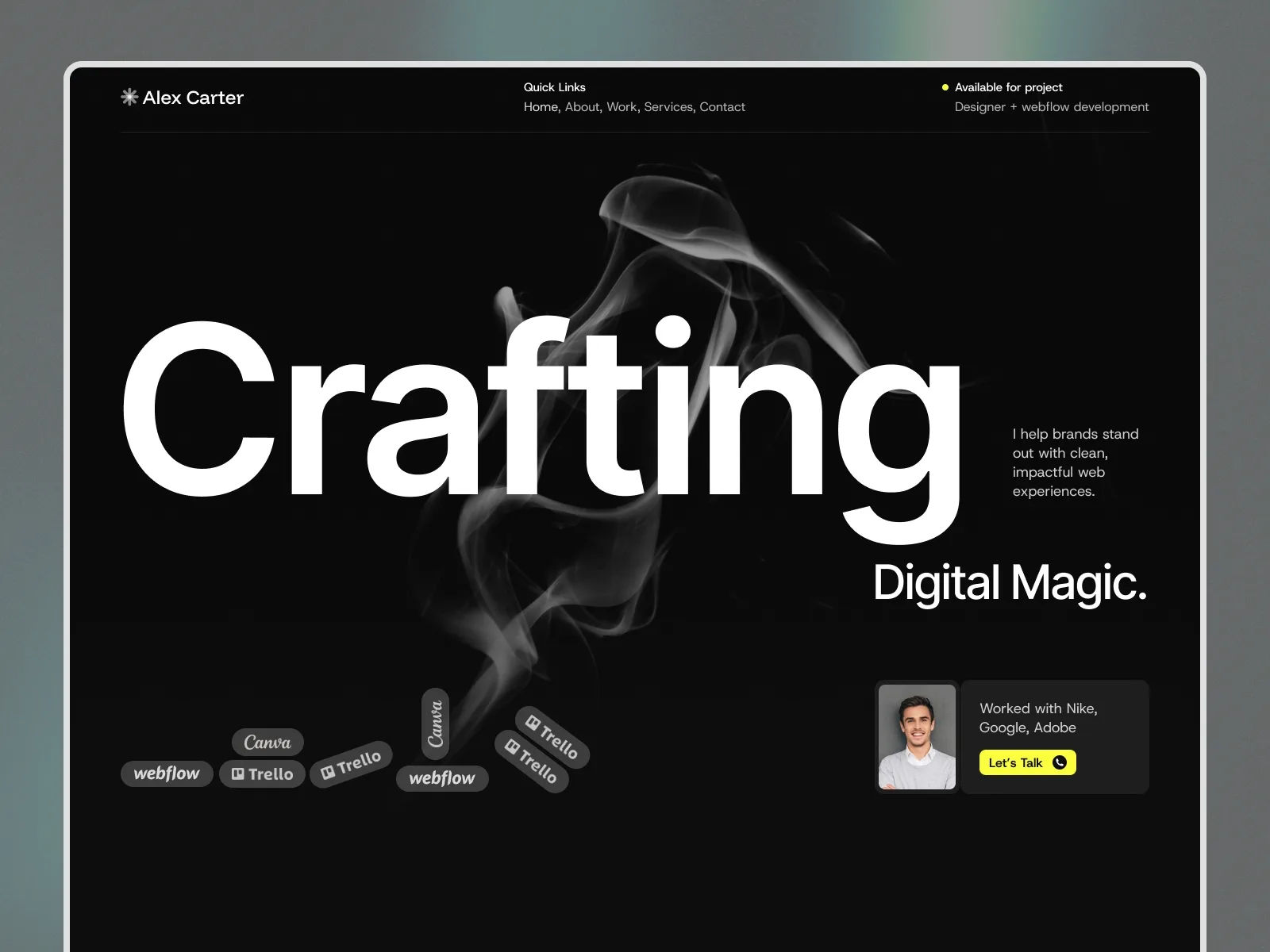 Alex Carter — Framer portfolio website template