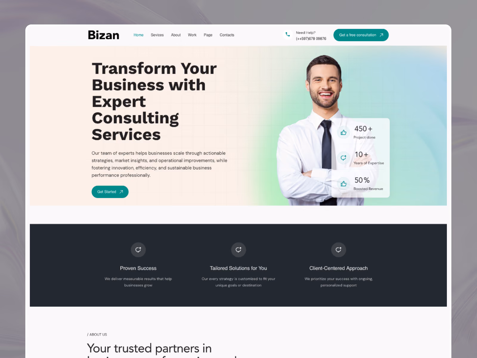 Bizan — Framer agency website template