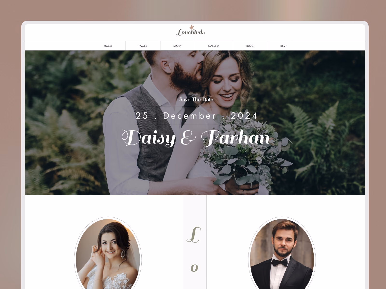LoveBirds — Framer wedding website template