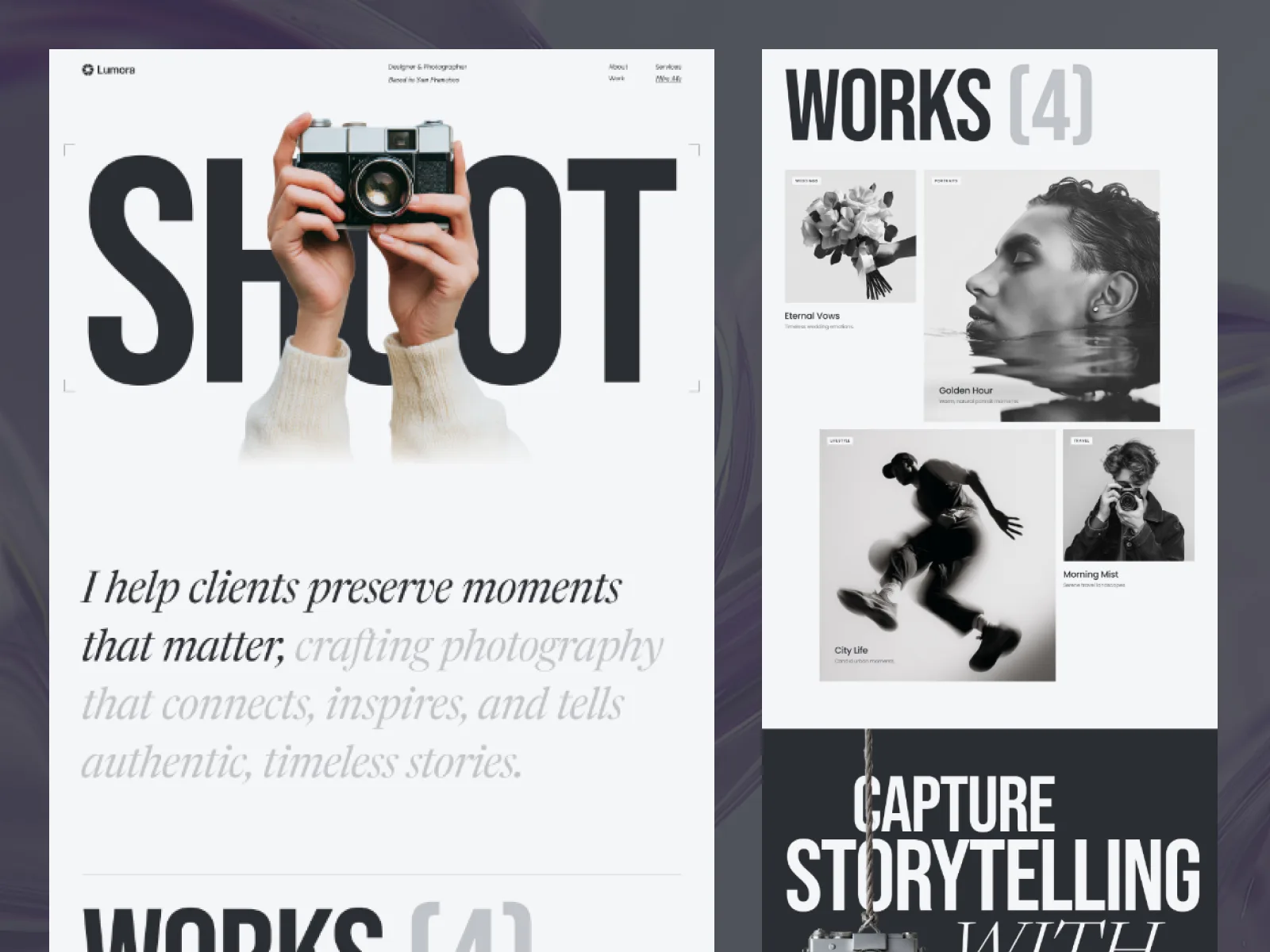 Lumoro — Framer portfolio website template
