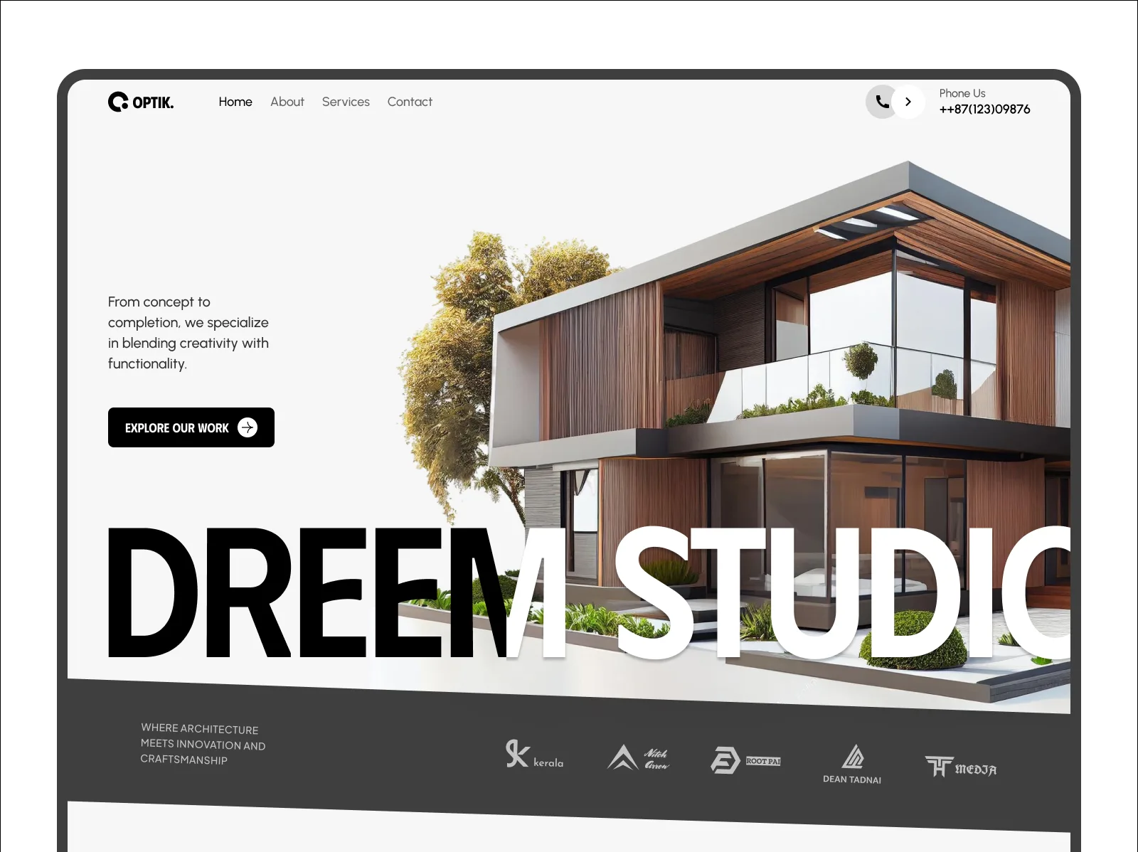 Optik — Framer architecture website template