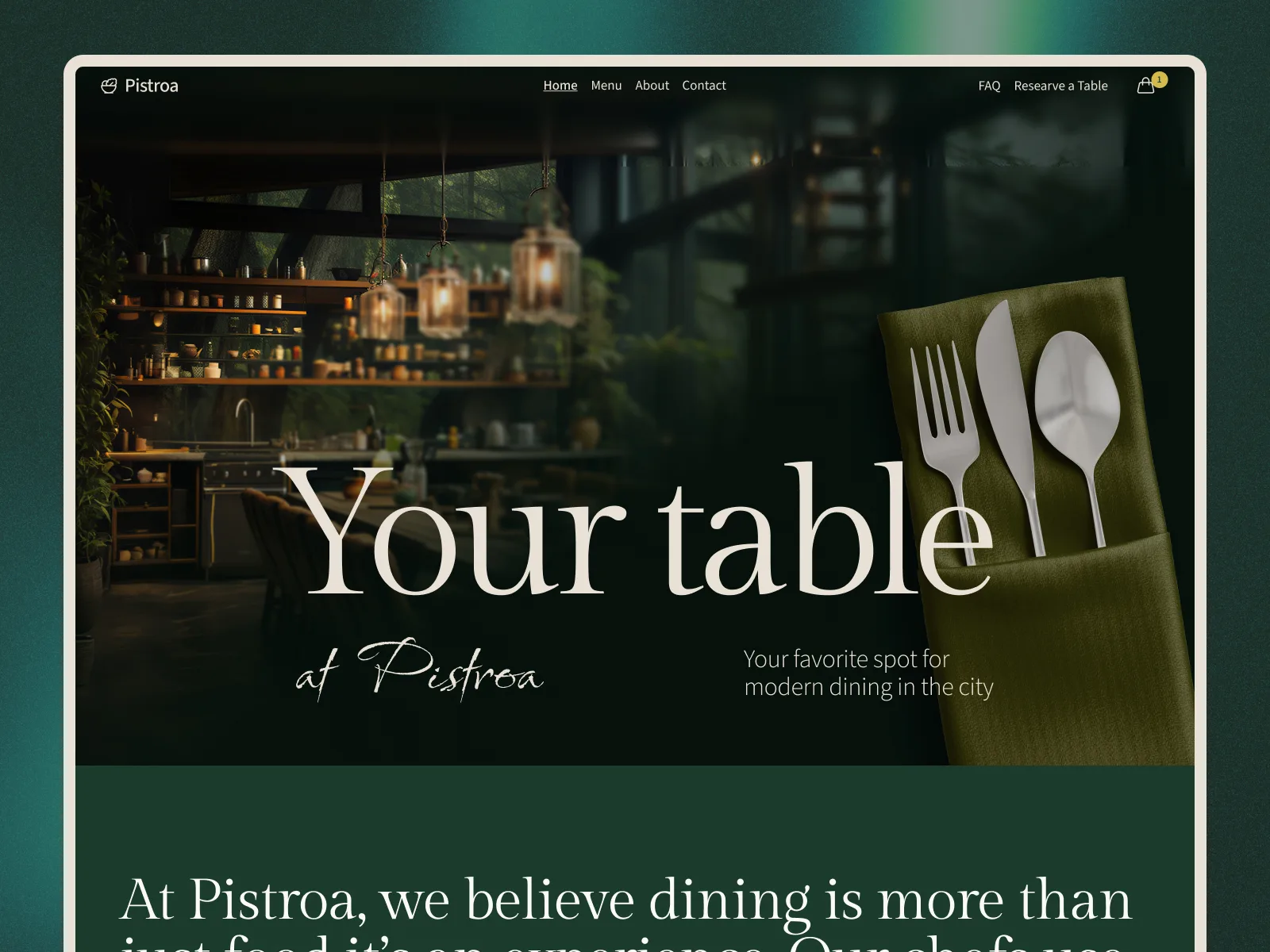 Pistora — Figma restaurant website template