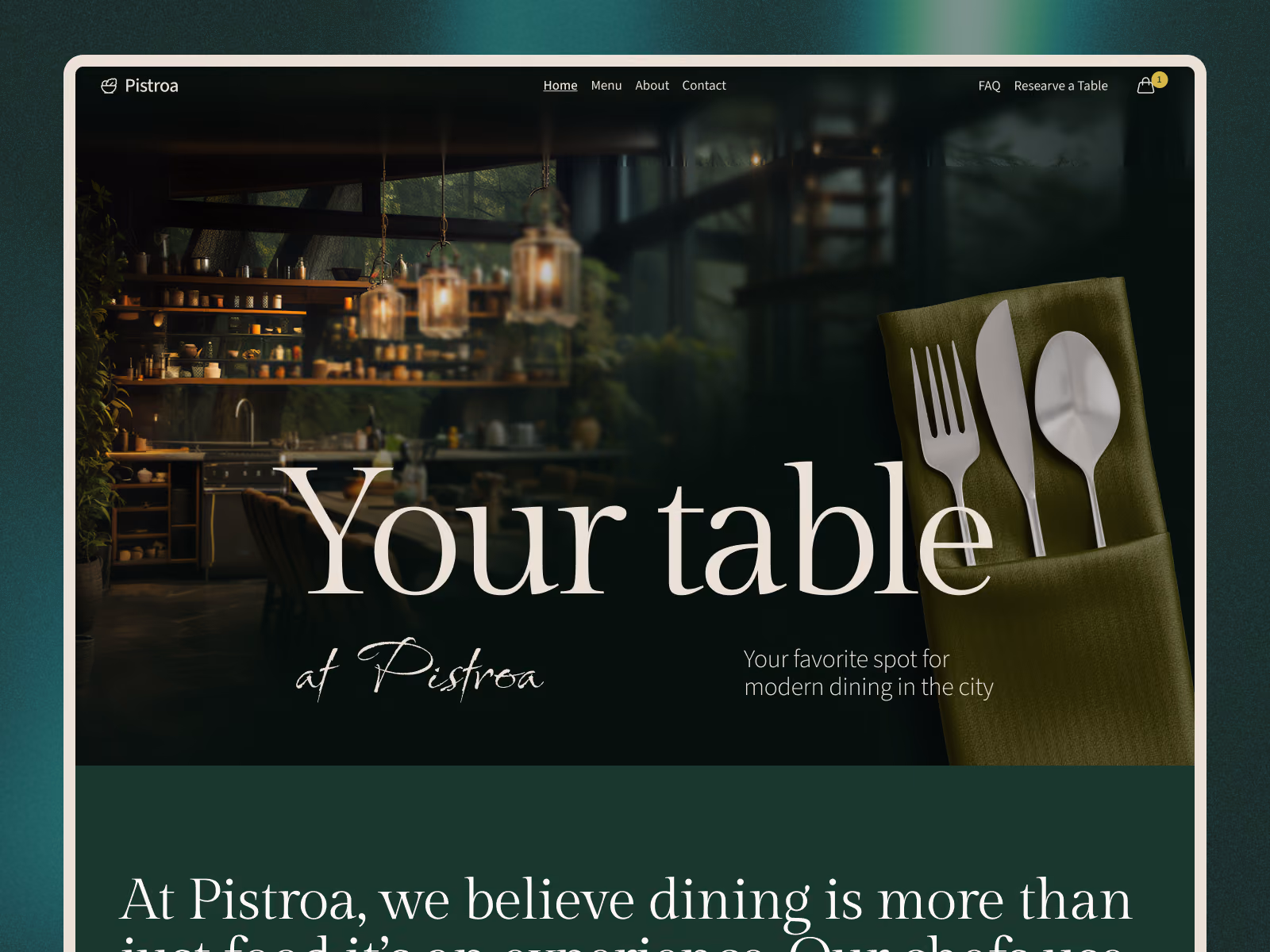 Pistora — Framer restaurant website template