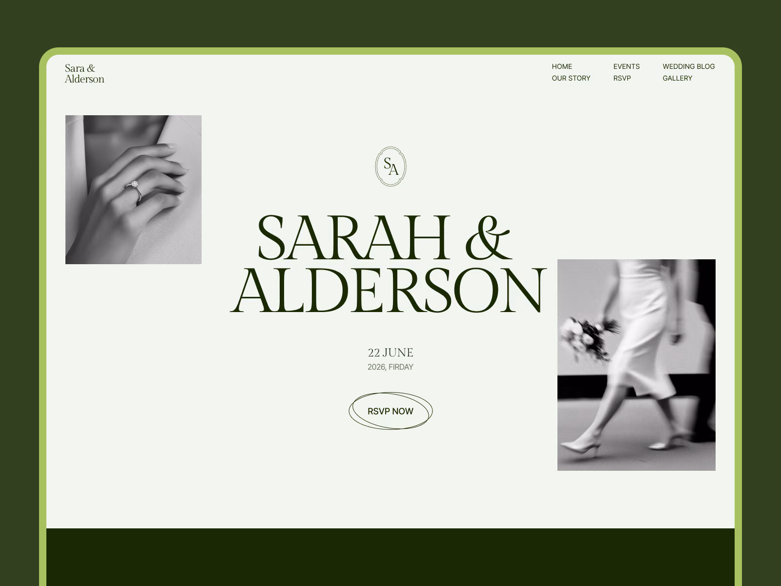 Sarah & Alderson — Framer wedding website template