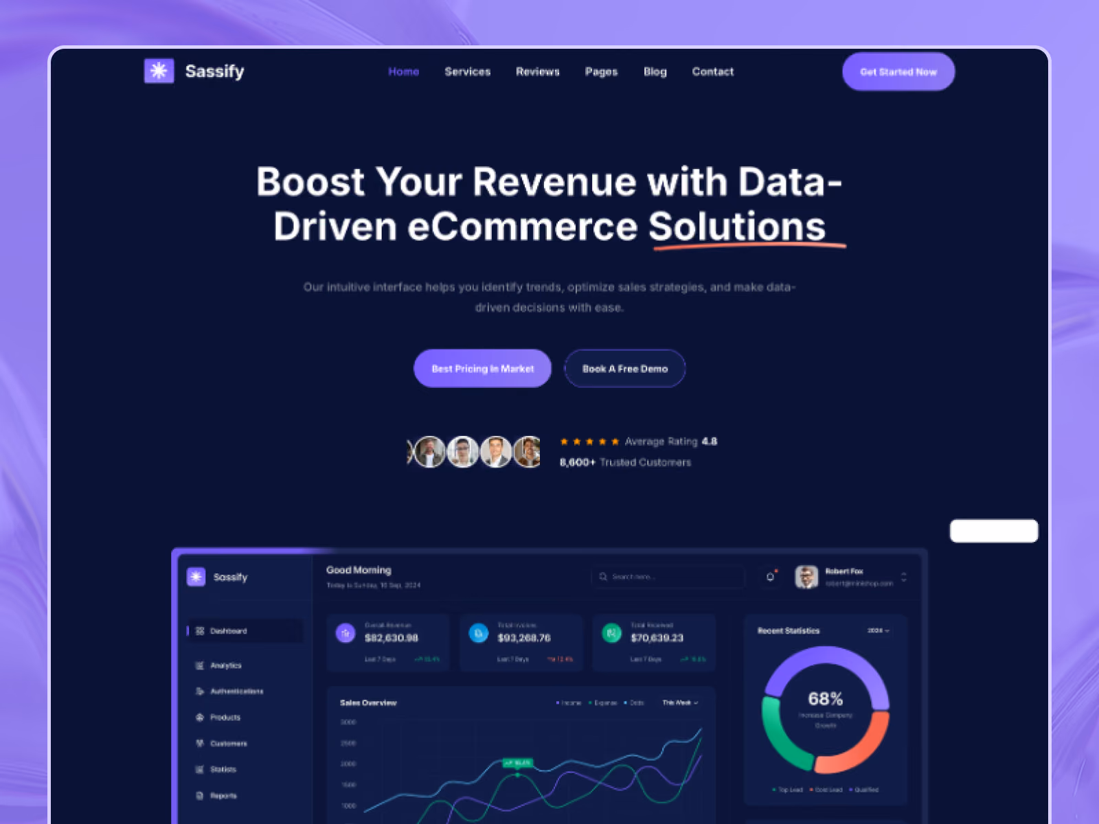 Sassify — Framer saas website template