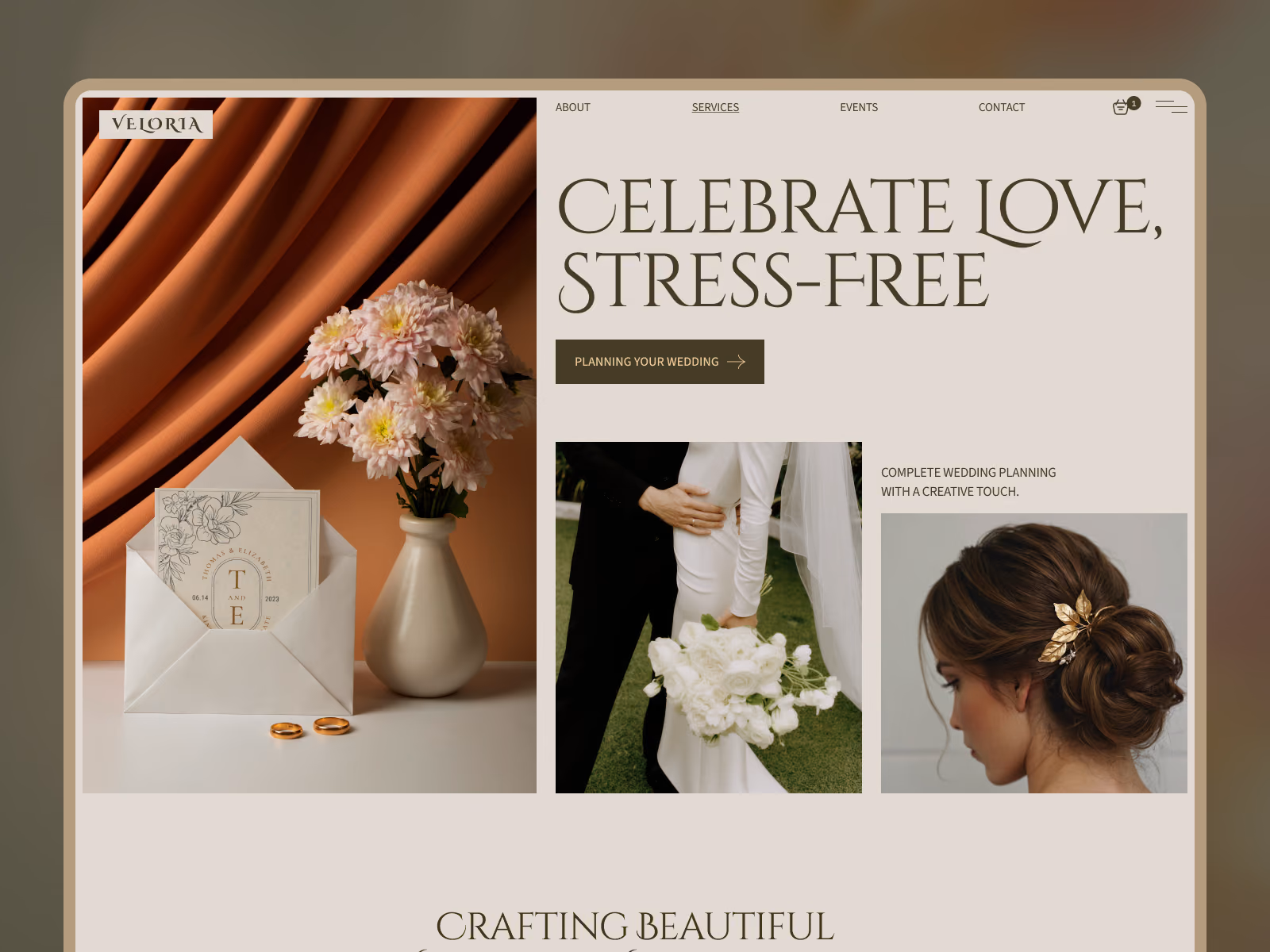 Veloria — Framer wedding website template