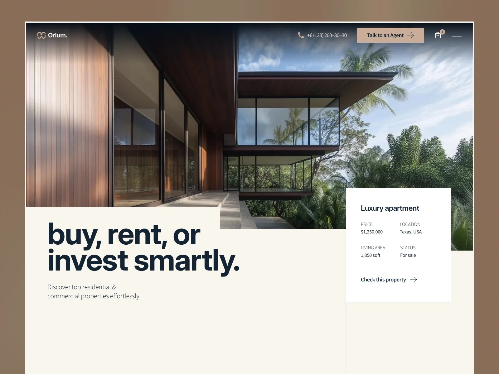 Orium — Webflow real estate website template
